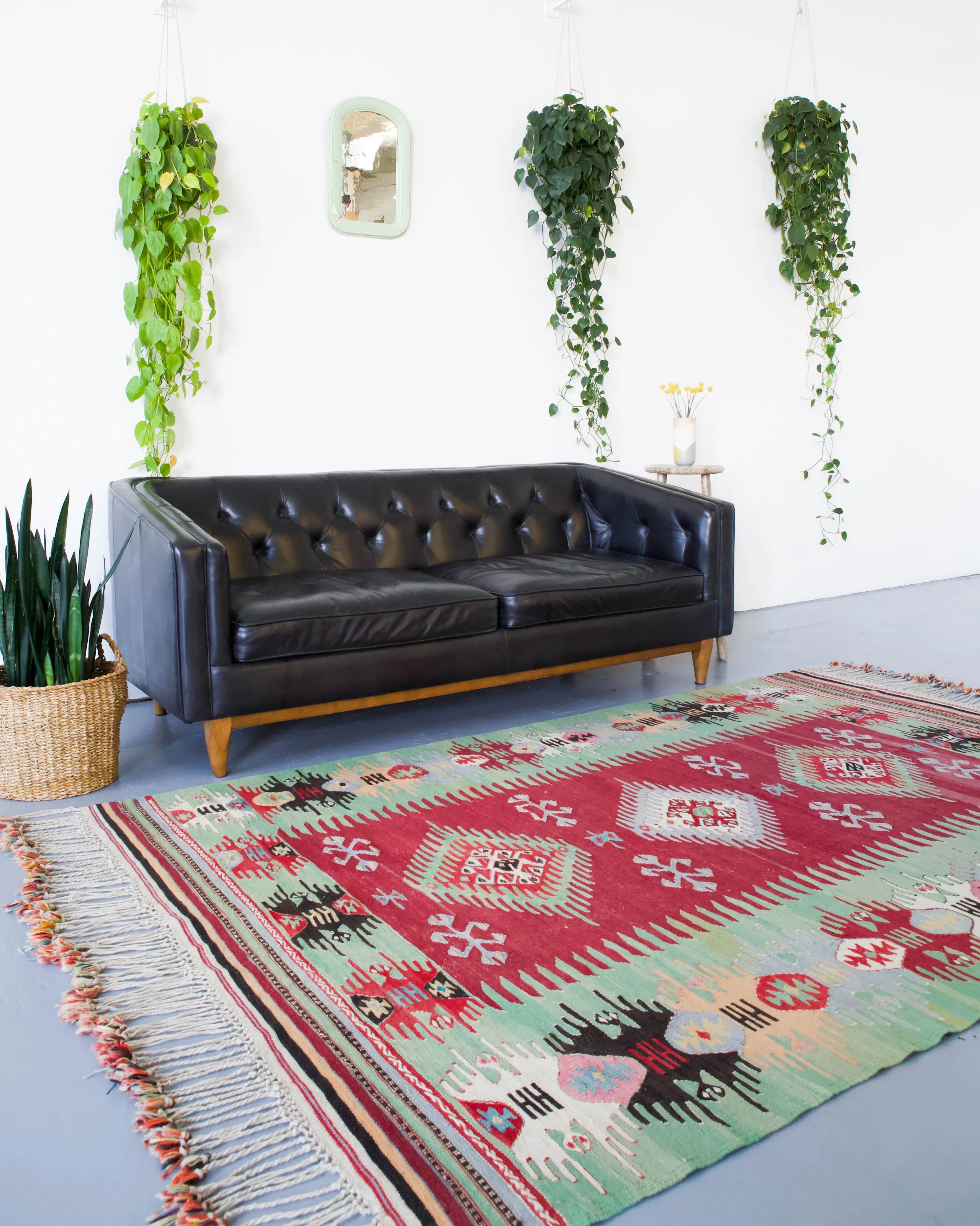 Vintage Afyon Dazkiri Kilim Rug 5'10"x10'