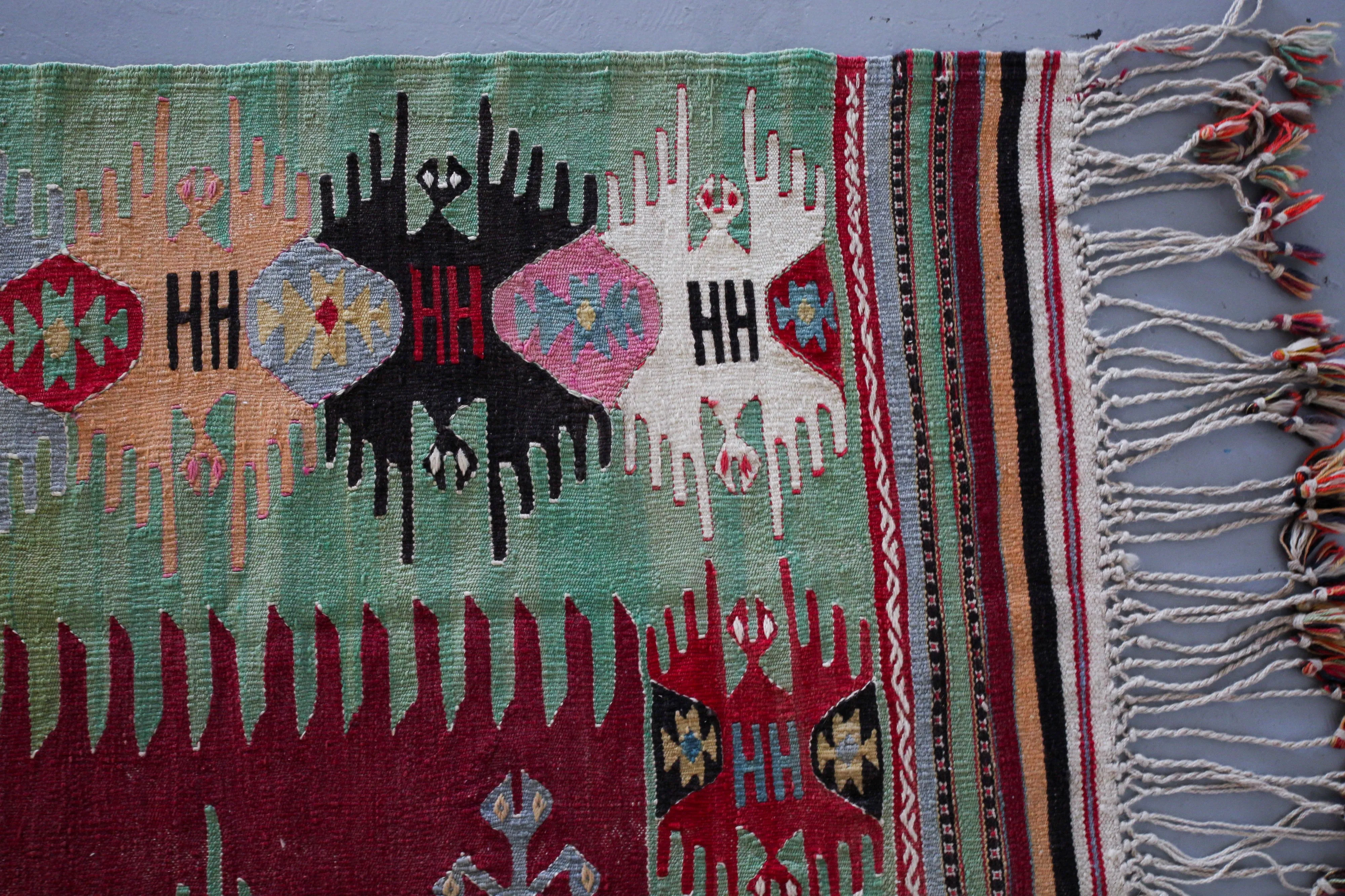 Vintage Afyon Dazkiri Kilim Rug 5'10"x10'