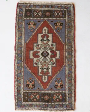 Vintage Mini Turkish Rug 22"x42"