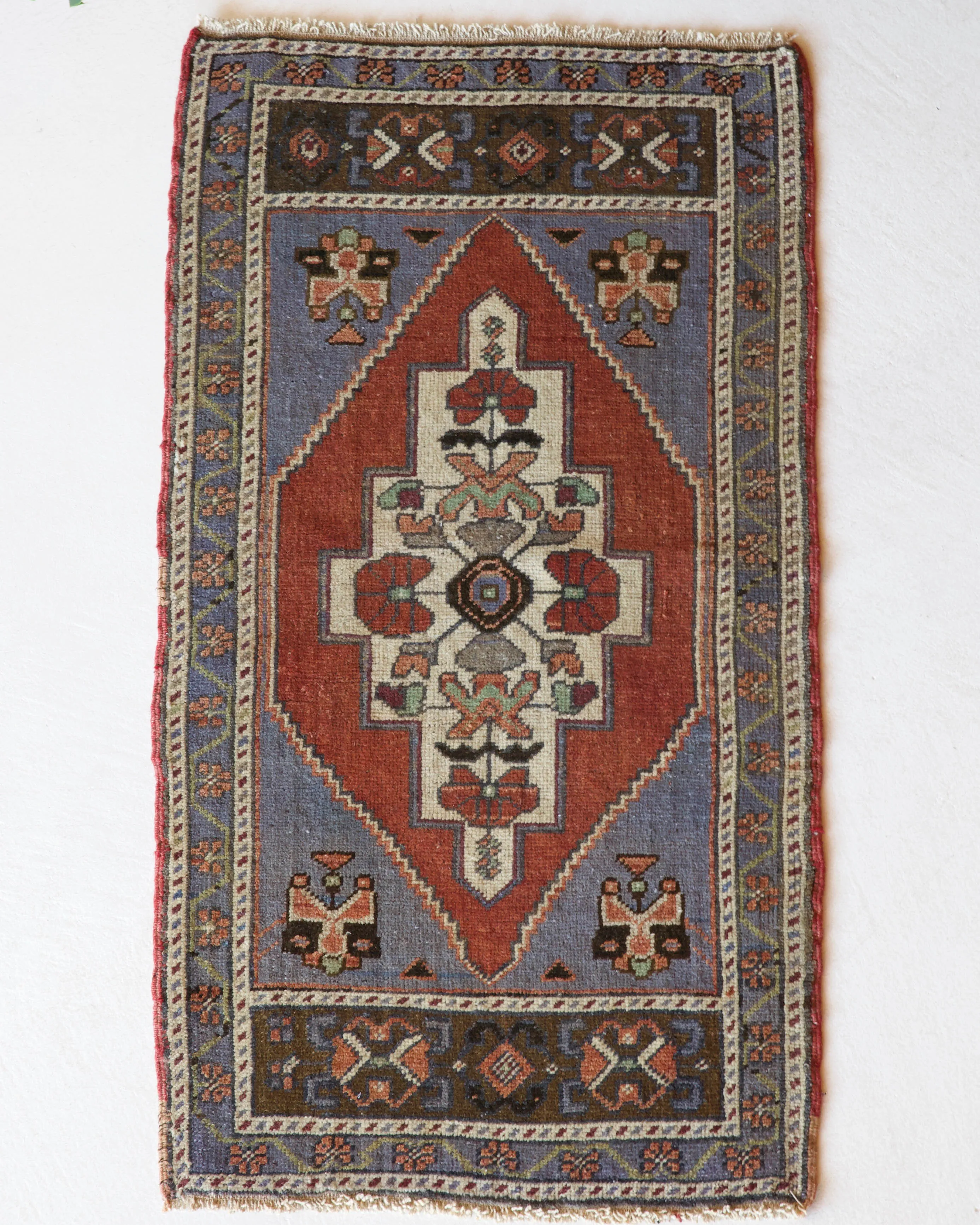 Vintage Mini Turkish Rug 22"x42"