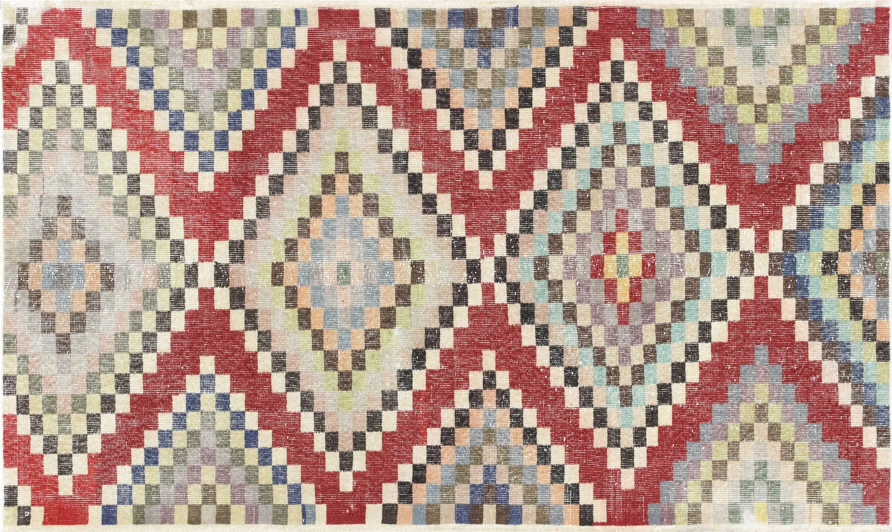 Vintage Turkish Mid-Century-Modern Rug - 4'3" x 7'1"