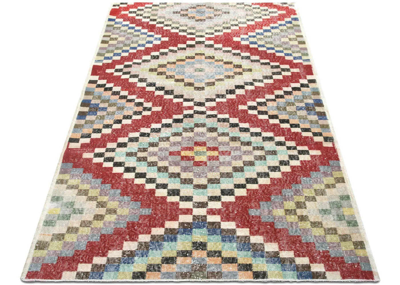 Vintage Turkish Mid-Century-Modern Rug - 4'3" x 7'1"