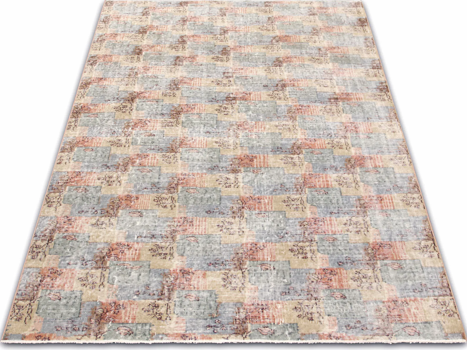 Vintage Turkish Mid-Century-Modern Rug - 5'10" x 8'7"