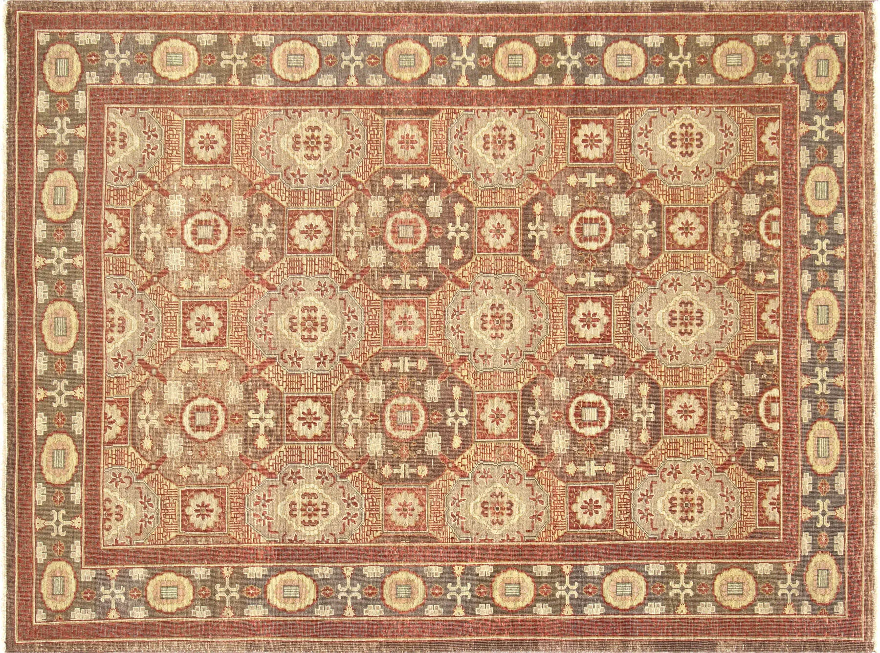 Vintage Uzbek Khotan Rug - 6'4" x 8'6"