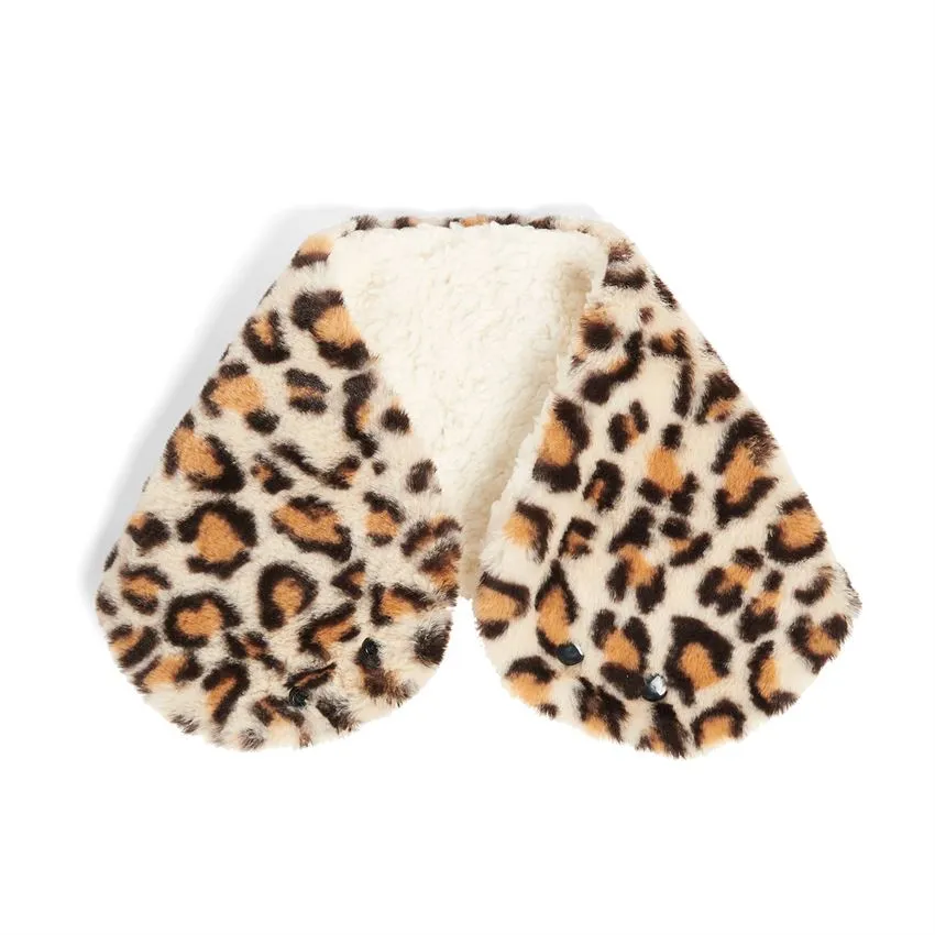Winter White  Cozy Animal Print Neck Warmer