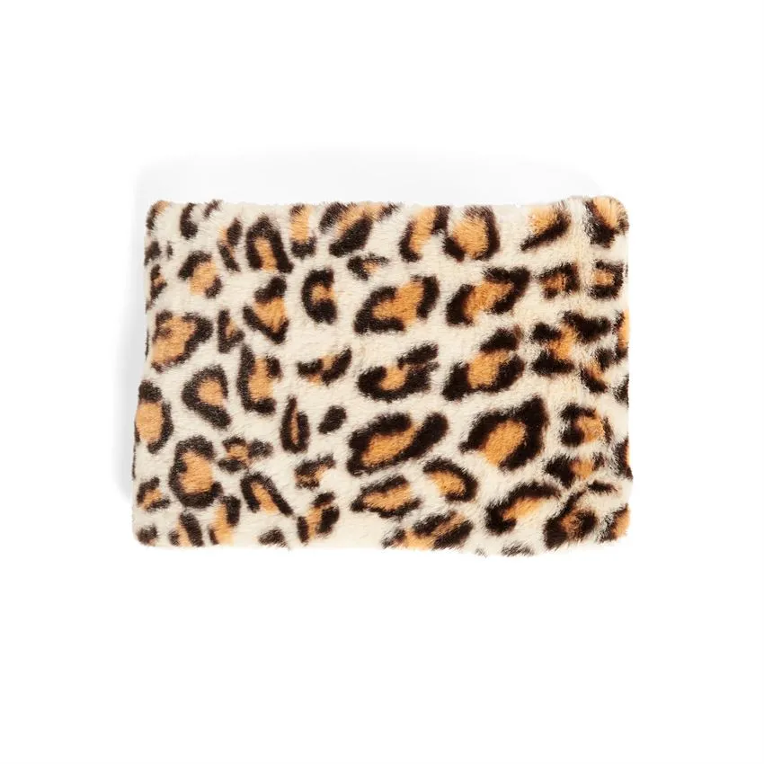 Winter White  Cozy Animal Print Neck Warmer