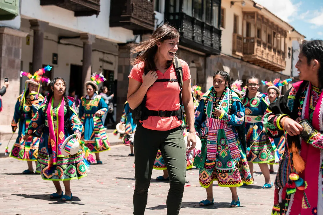 Women's Travel Trekking Reinforced & Multi-Pocket Leggings | TRAVEL 500