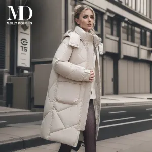 Women's Winter Coat Down Jacket Warm Casual Loose Hooded Long Winter Puffer Padded Coat