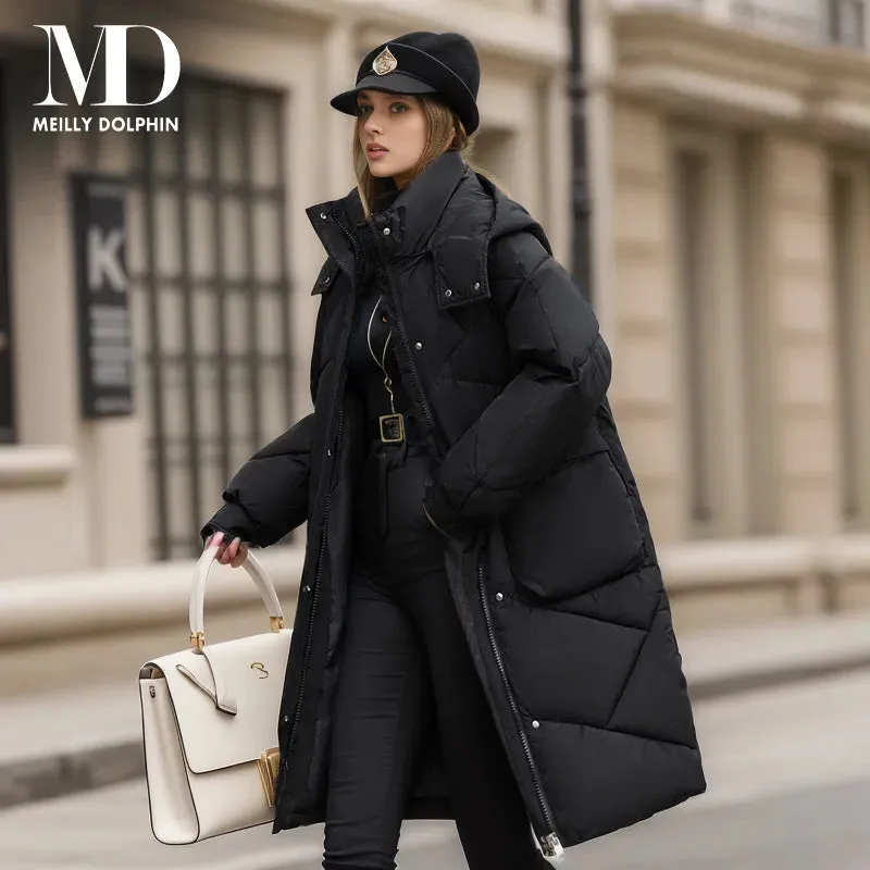 Women's Winter Coat Down Jacket Warm Casual Loose Hooded Long Winter Puffer Padded Coat
