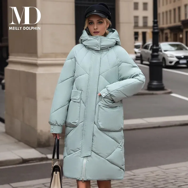 Women's Winter Coat Down Jacket Warm Casual Loose Hooded Long Winter Puffer Padded Coat