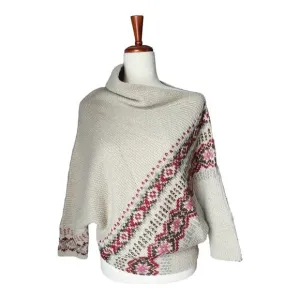 Wooden Ships Asymmetric Dolman Sleeve Sweater Mohair Wool Nordic Cozy Small