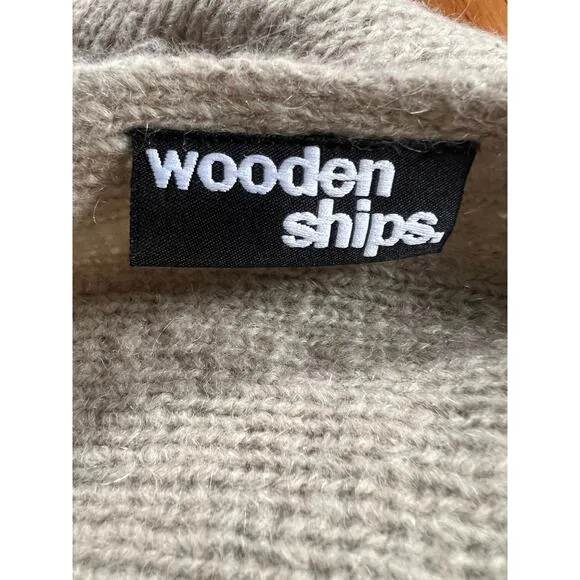 Wooden Ships Asymmetric Dolman Sleeve Sweater Mohair Wool Nordic Cozy Small