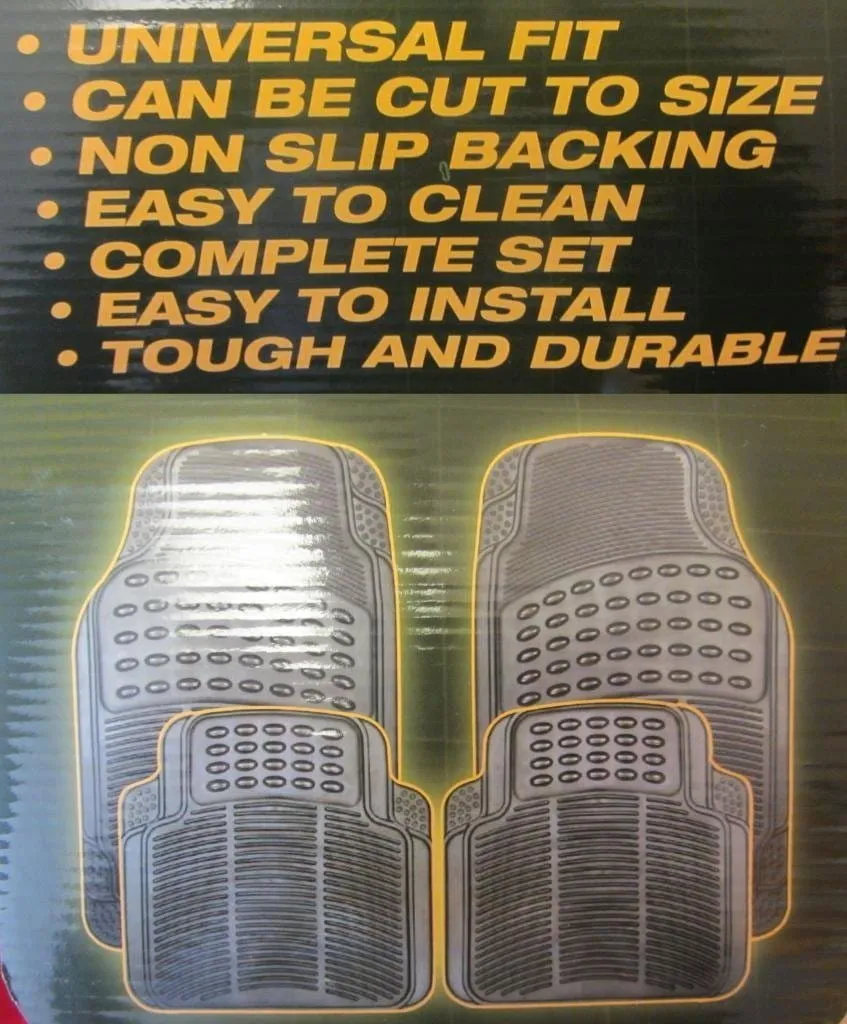 XtremeAuto® Universal Fit All Rubber 4 Piece Car Mats Set