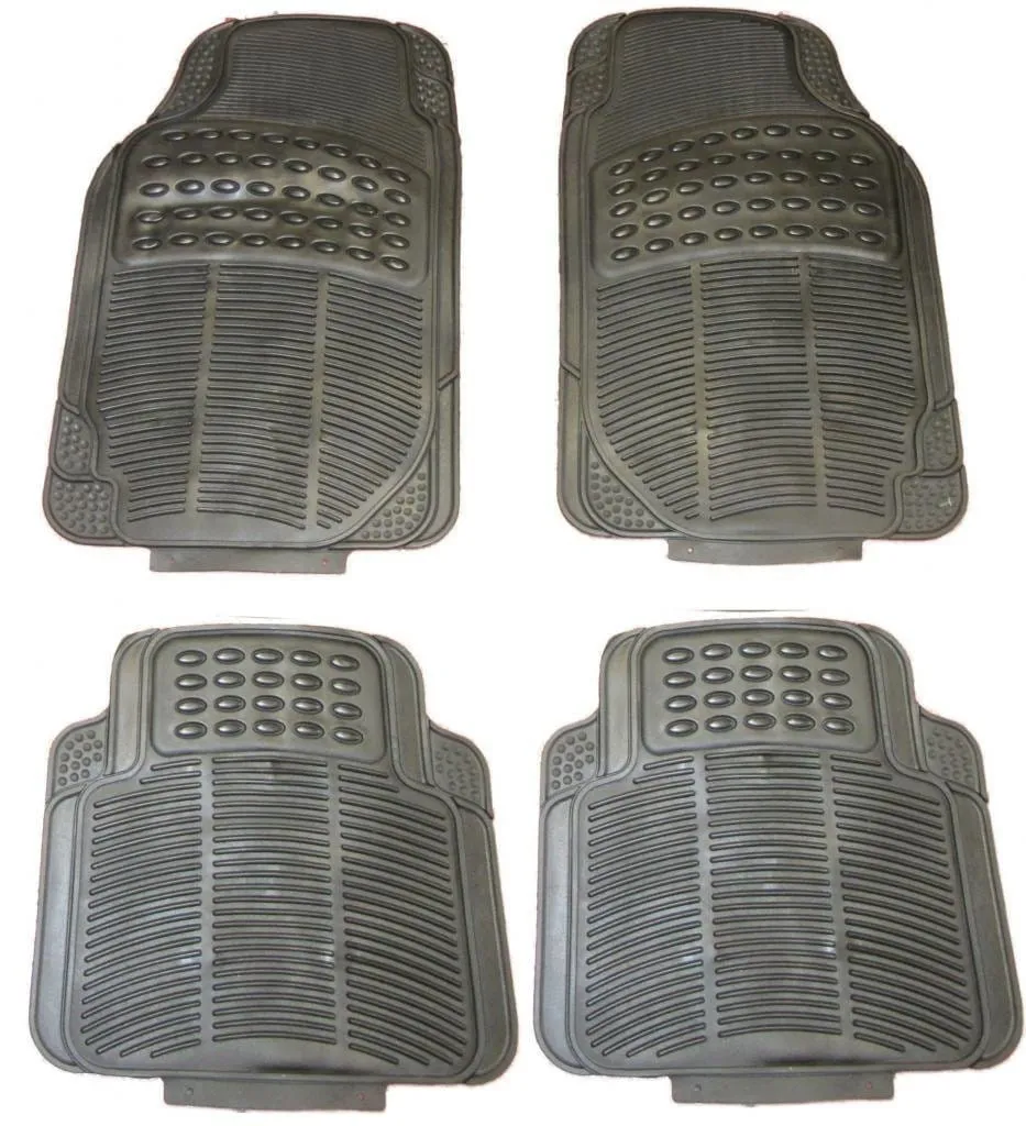 XtremeAuto® Universal Fit All Rubber 4 Piece Car Mats Set