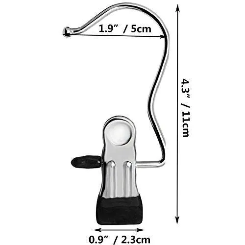 YCLOVE 20 Pack Laundry Hook Boot Clips Hanger Clips Hold Hanging Clothes Pins Hooks Portable Stainless Steel Home Travel Hangers Clips Heavy Duty Closet Organizer Hangers Pants Shoes Towel Socks Hats